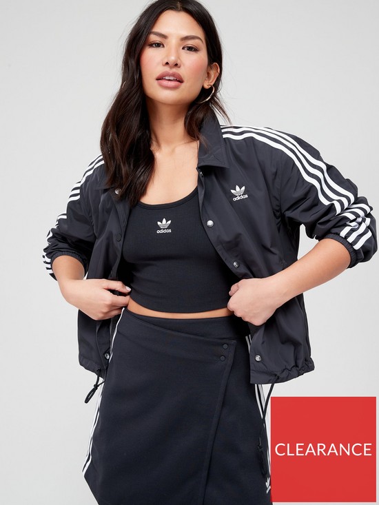 front image of adidas-originals-coach-jacket-black