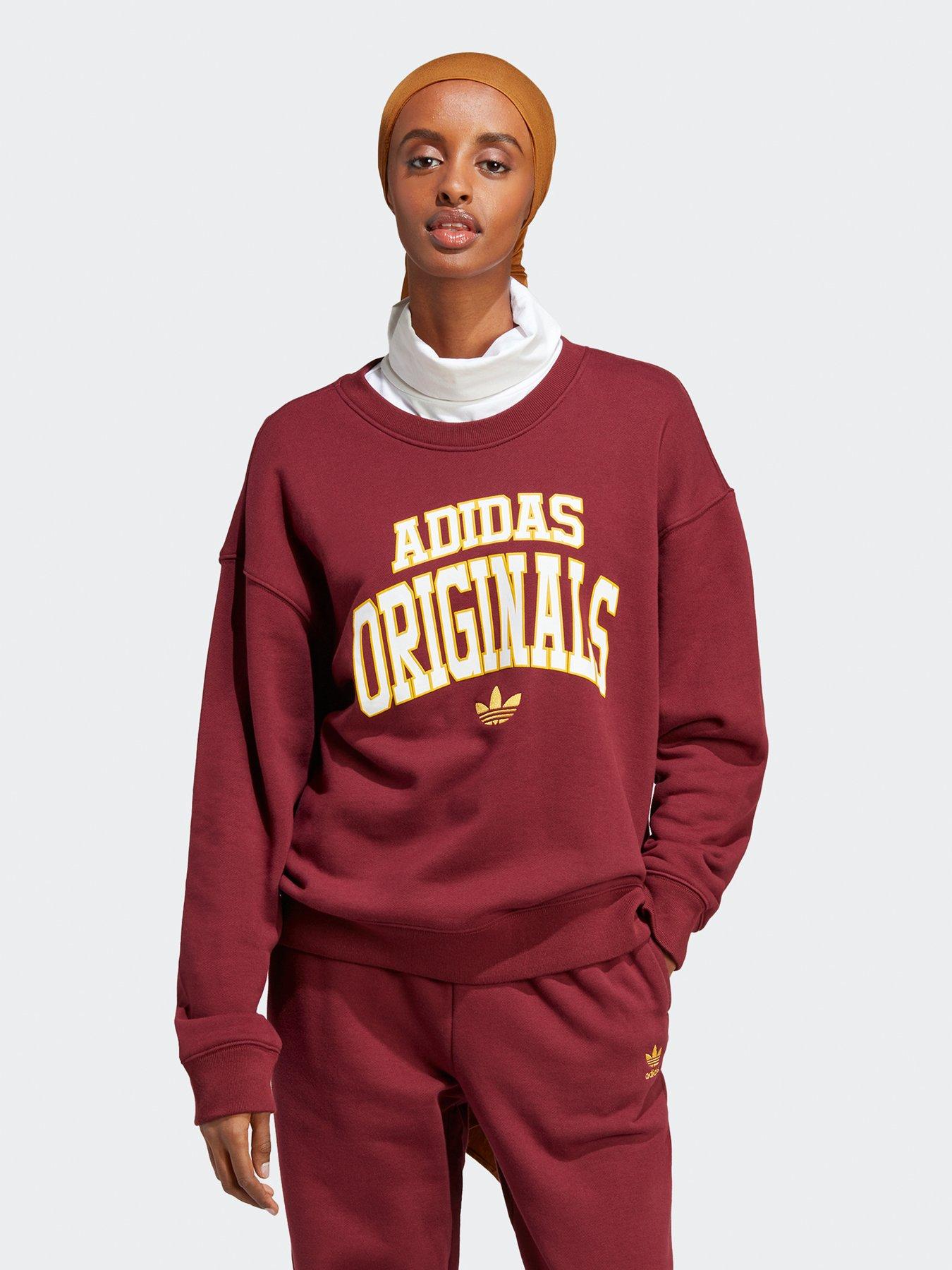 adidas Originals Adicolor Originals Pullover Sweatshirt - Red | very.co.uk