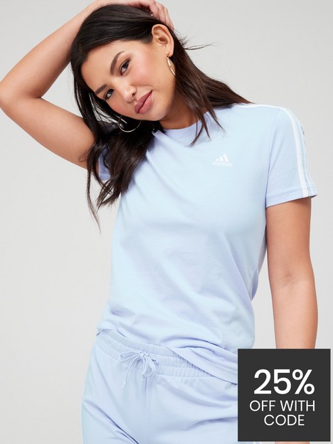 adidas-womens-sportswear-essentials-3-stripe-t-shirt-blue