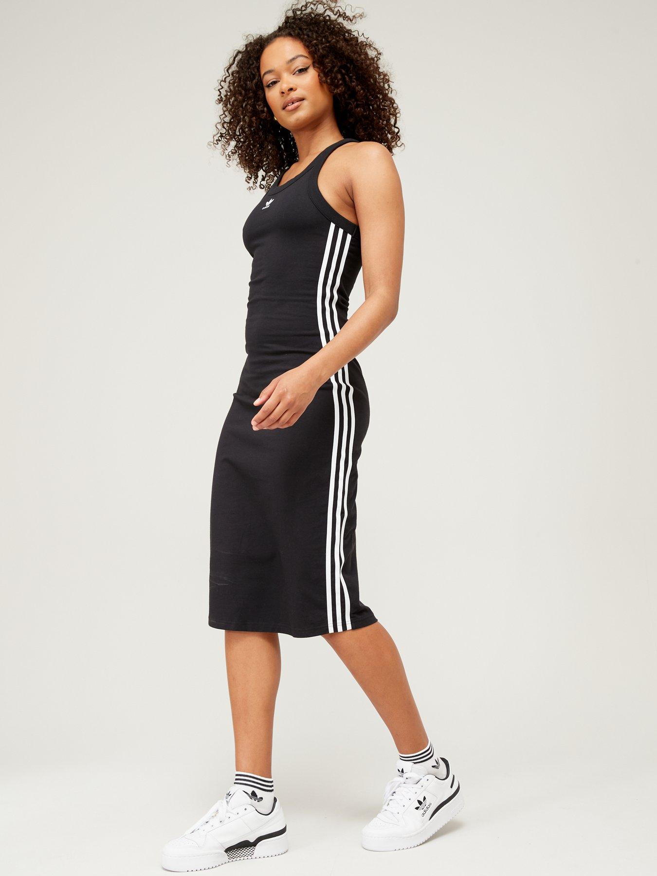 adidas Originals Long Tank Midi Dress - Black | very.co.uk