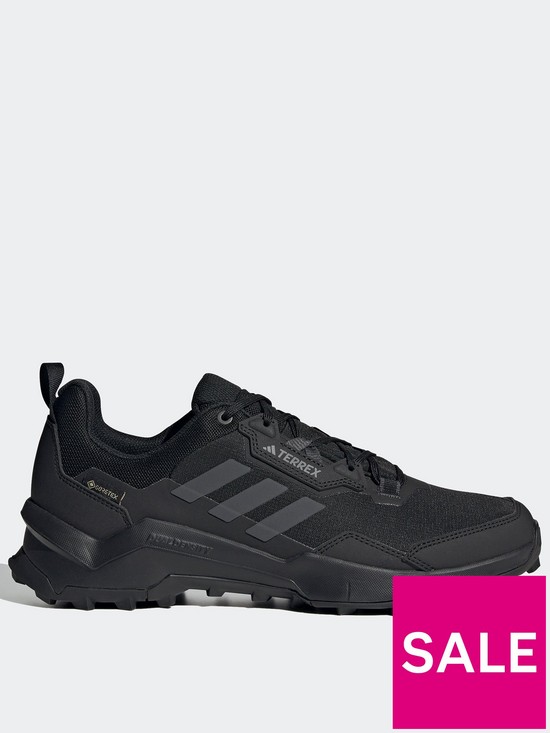 front image of adidas-terrex-mens-ax4-goretex-walking-shoes-black