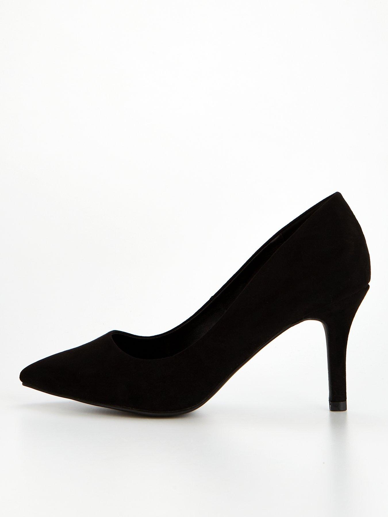 Wide fit black outlet court heels