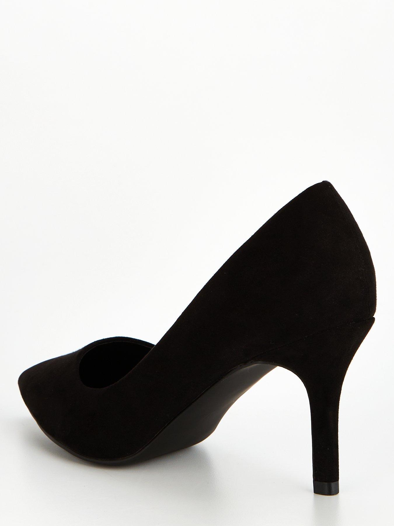 Plain black shop court shoes