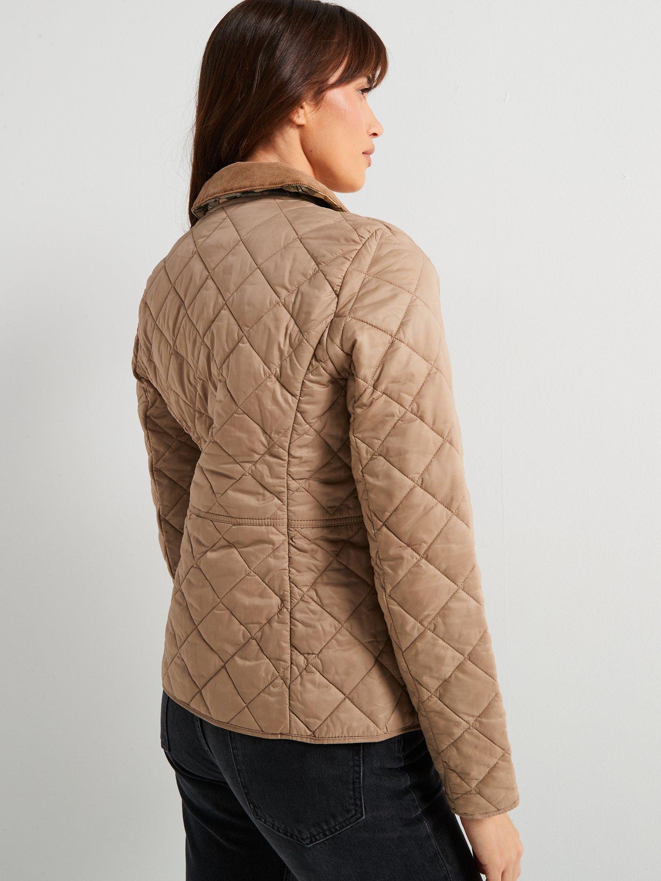 Barbour deveron best sale quilted jacket pink