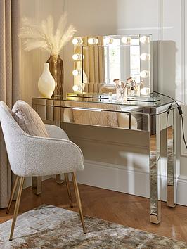 Product photograph of Very Home Rialto Mirrored Dressing Table With Lit Hollywood Mirror - Fsc Reg Certified from very.co.uk