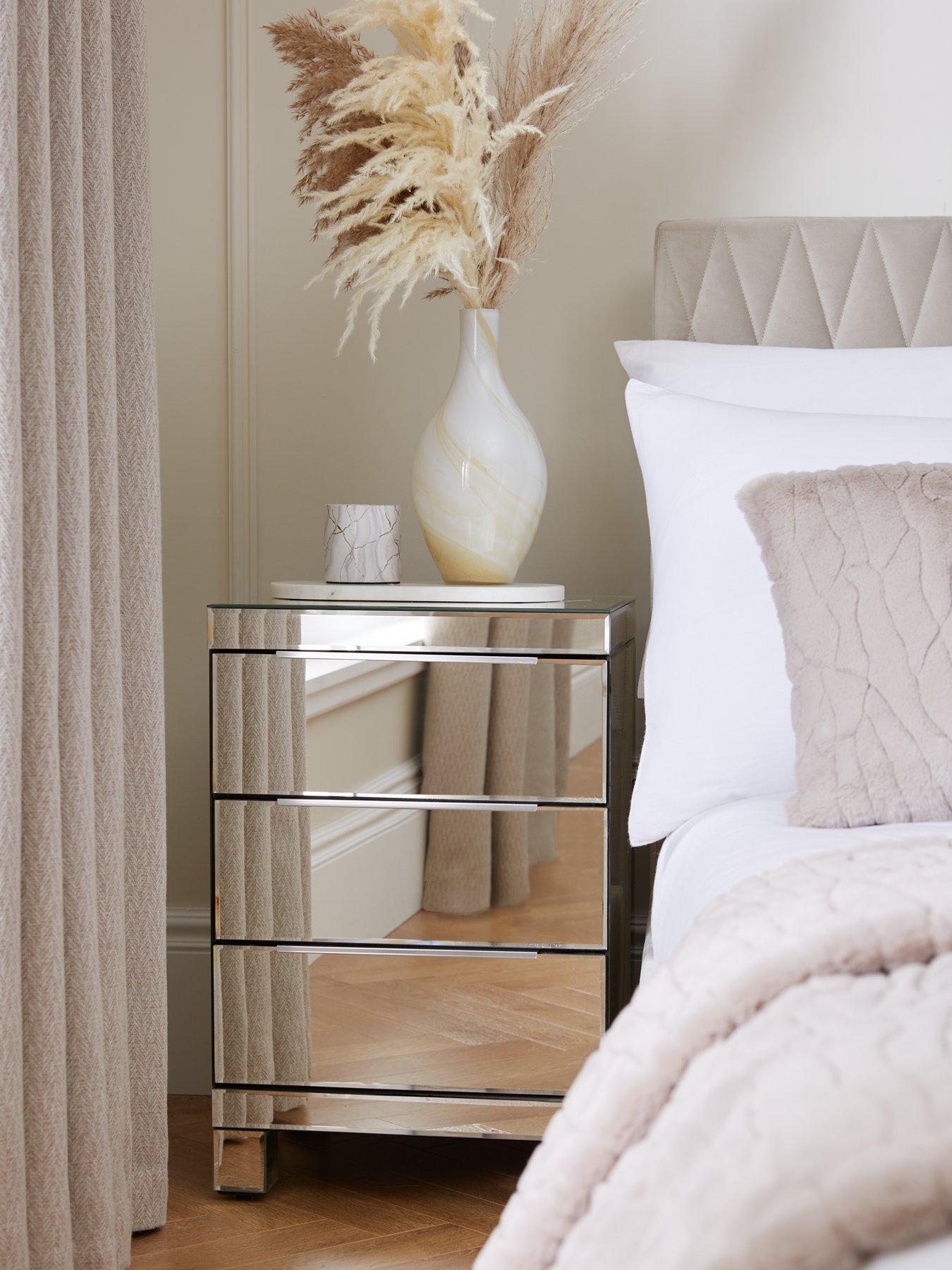 undefined Rialto Mirrored 3 Drawer Bedside Chest - FSC® Certified