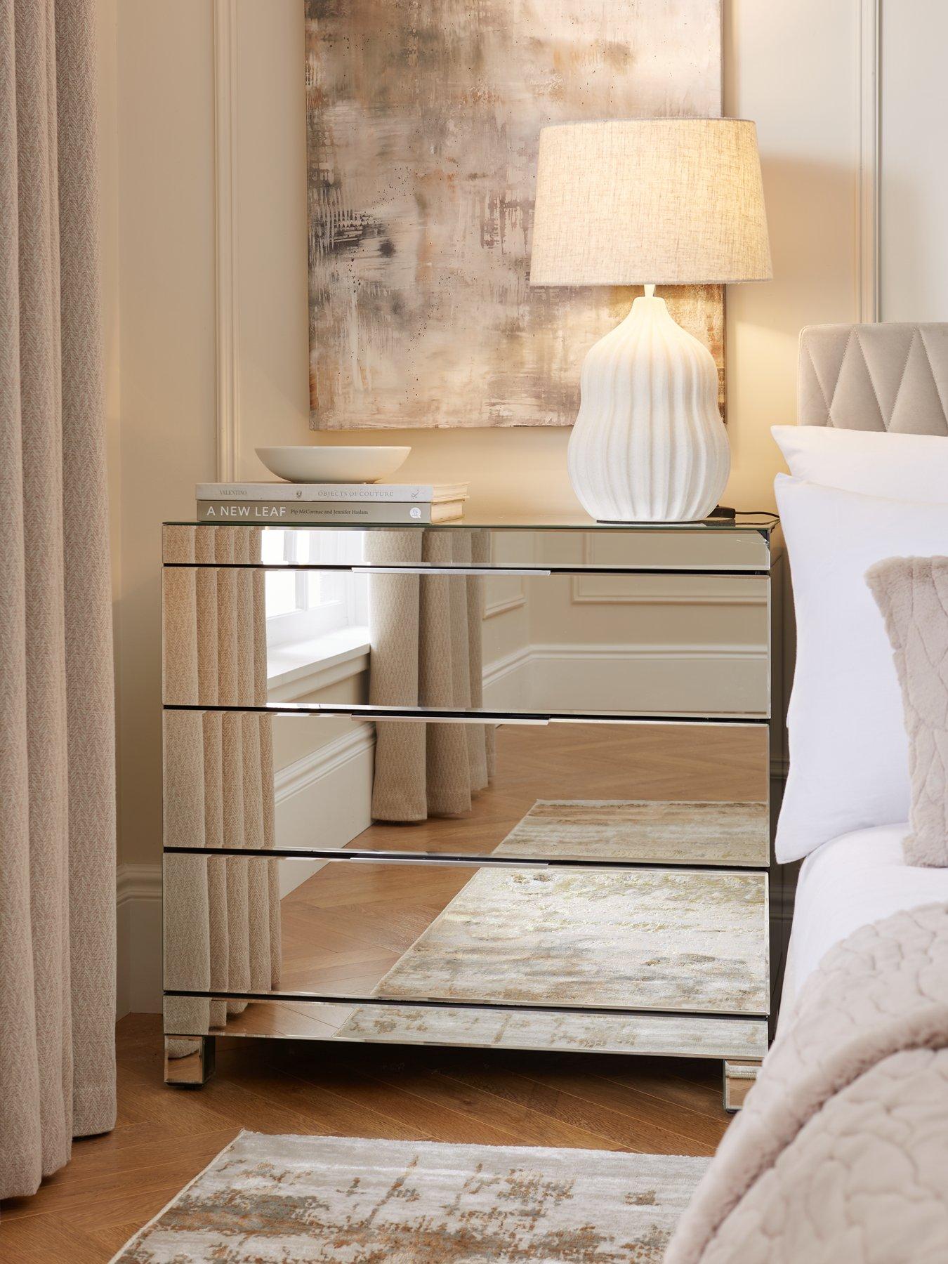 Glass dresser and nightstand set 2025