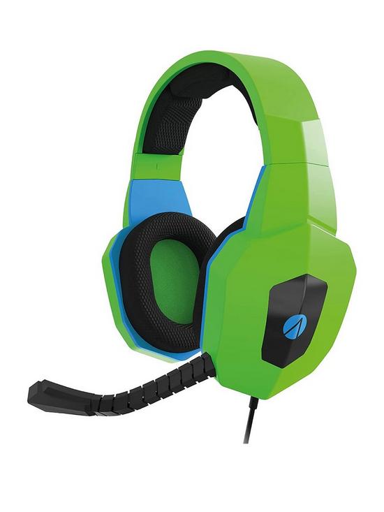 front image of stealth-gaming-headset-for-xbox-ps4ps5-switch-pc-neon-edition-green-amp-blue
