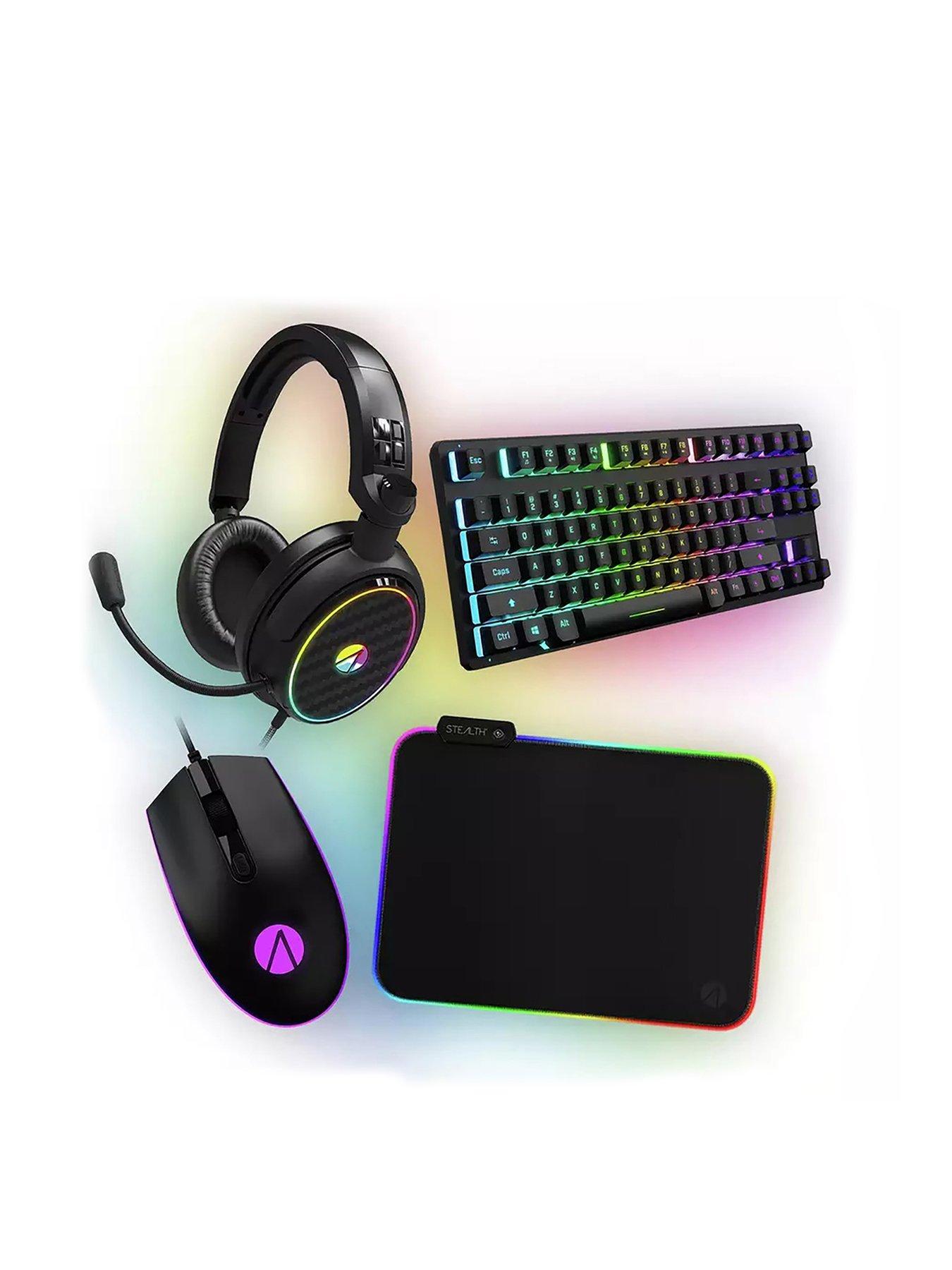 Image of Stealth 4-in-1 Light Up Gaming Bundle - Keyboard, Mouse, Mouse Pad, C6-100 LED Gaming Headset