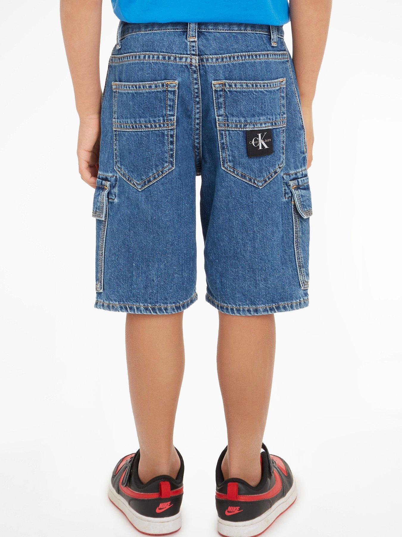 Boys denim cheap cargo shorts