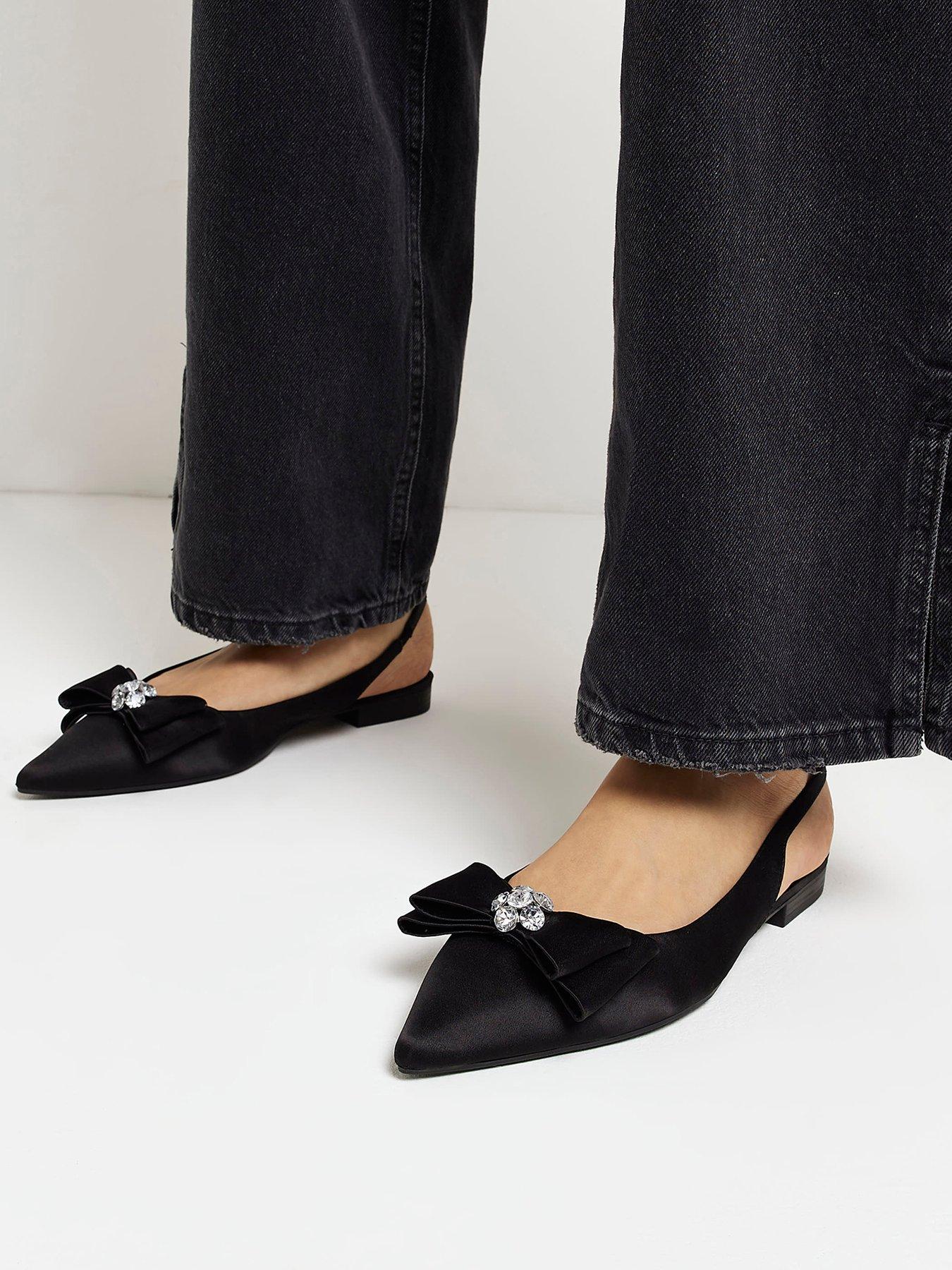 River island flat black on sale shoes