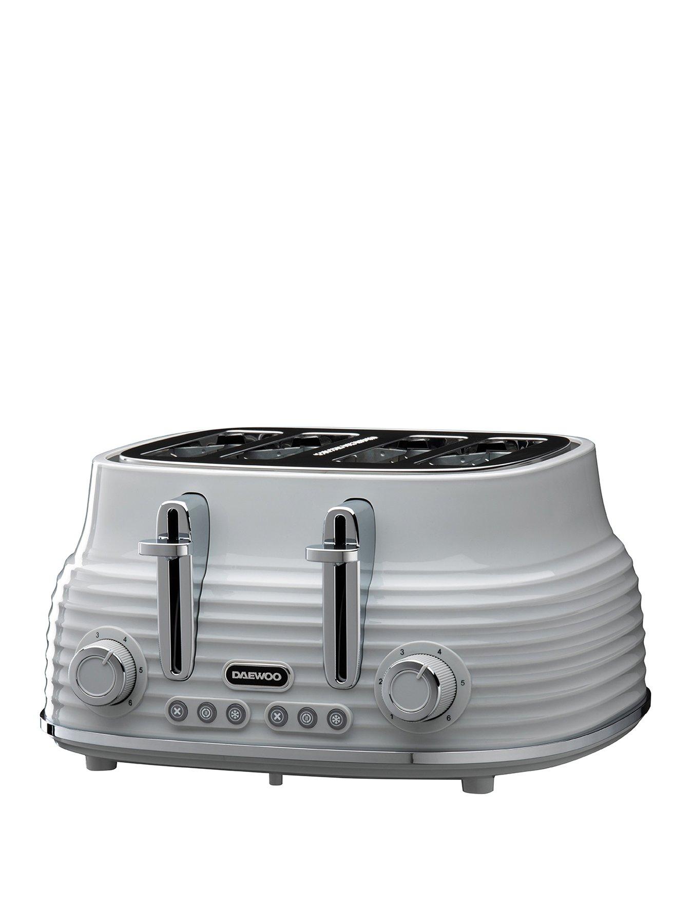 Product photograph of Daewoo Sienna 4-slice Toaster - Grey from very.co.uk