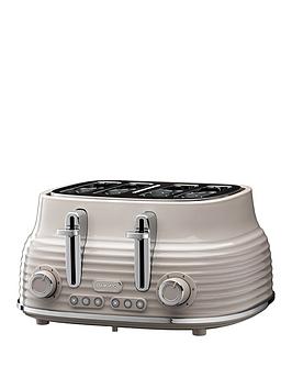 Product photograph of Daewoo Sienna 4-slice Toaster - Taupe from very.co.uk