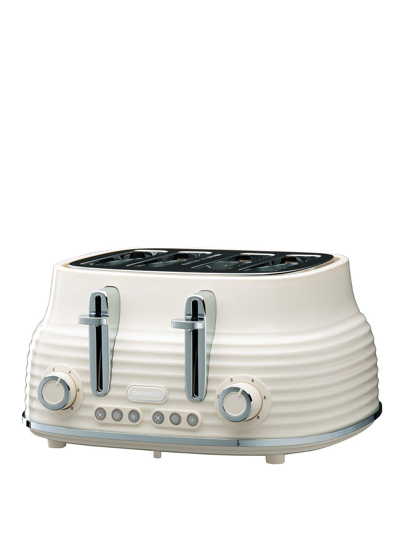 Product photograph of Daewoo Sienna 4-slice Toaster - Cream from very.co.uk