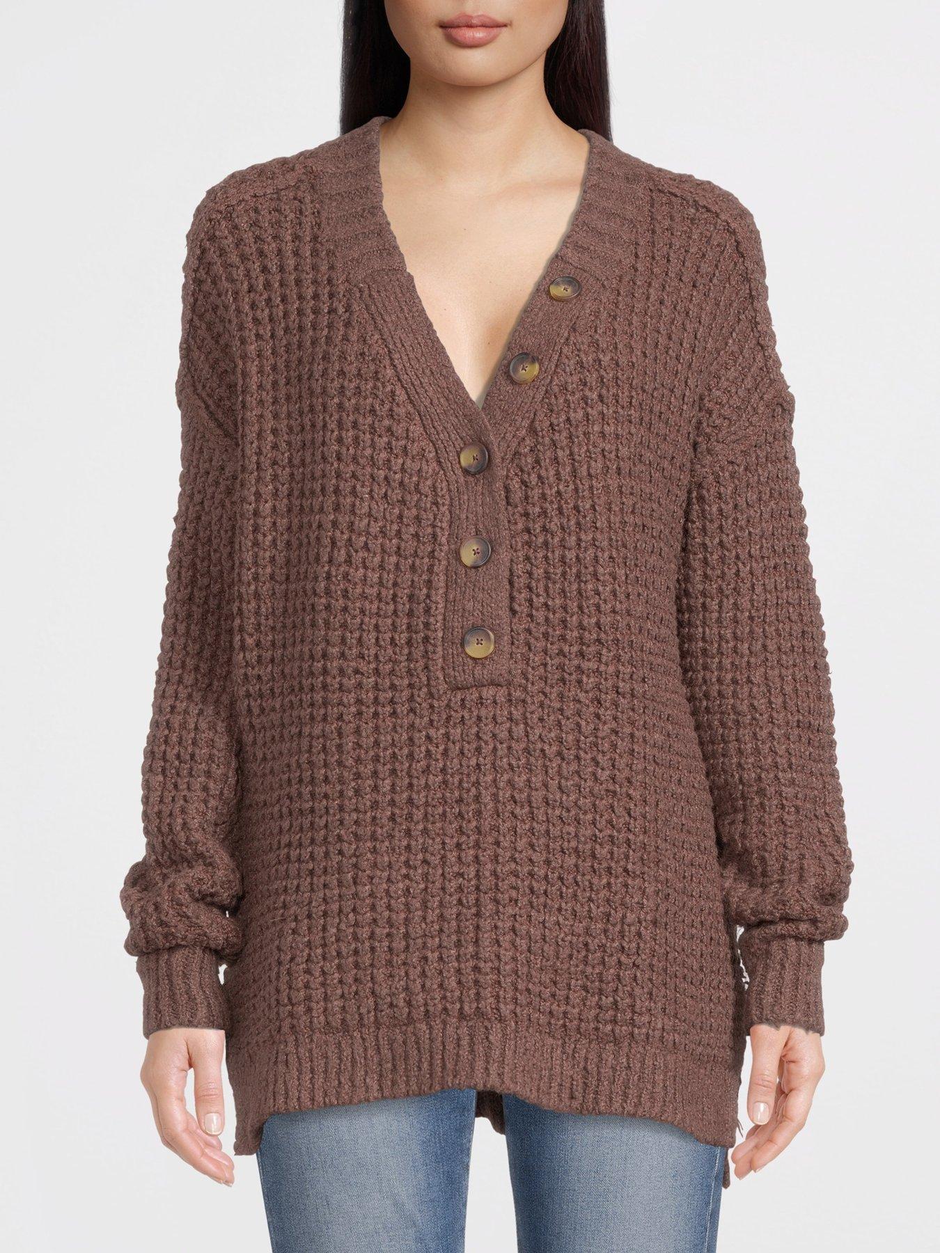 FREE PEOPLE Whistle Thermal Henely Jumper Brown very.co.uk