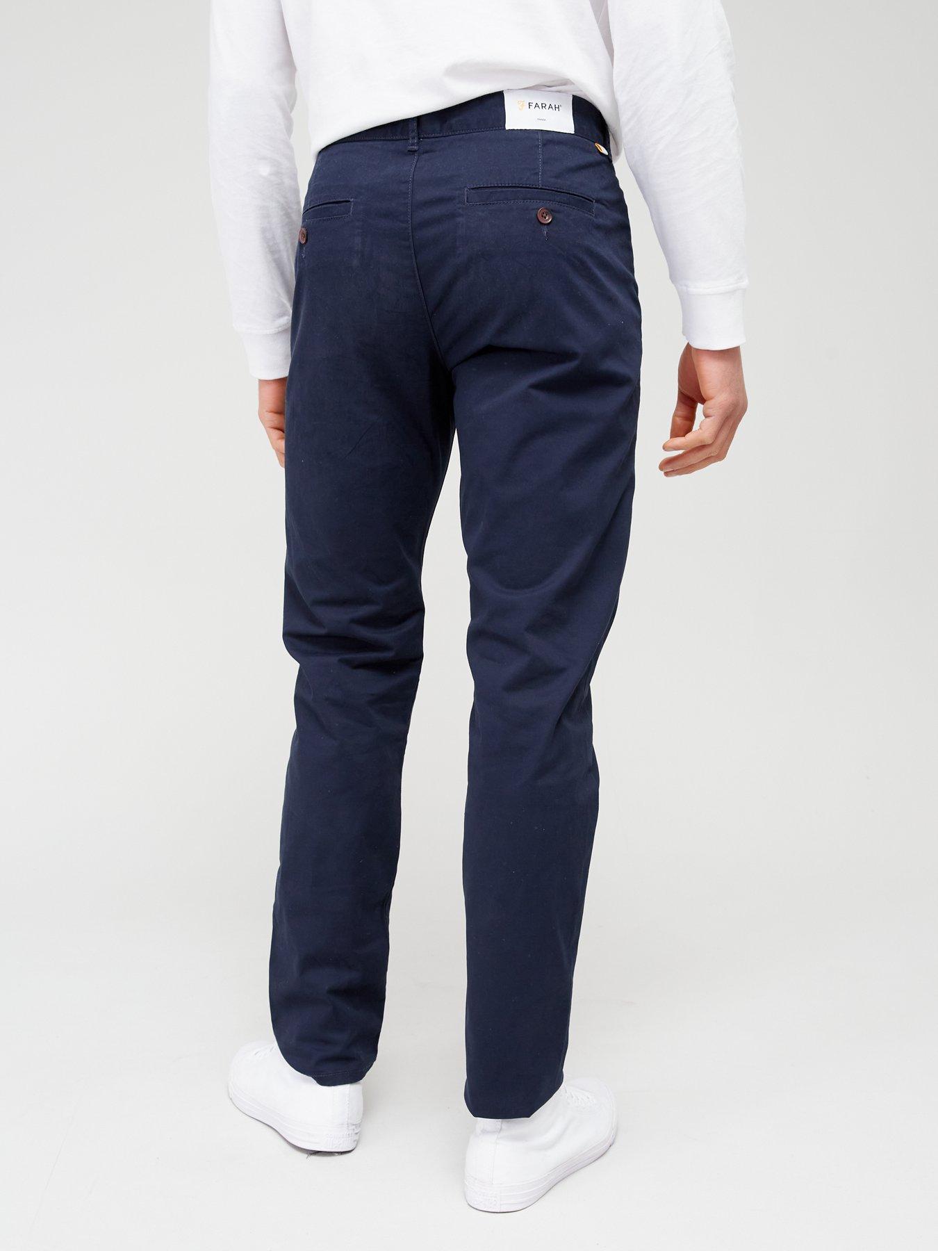 Farah Elm Slim Fit Chino Trousers - Navy | very.co.uk