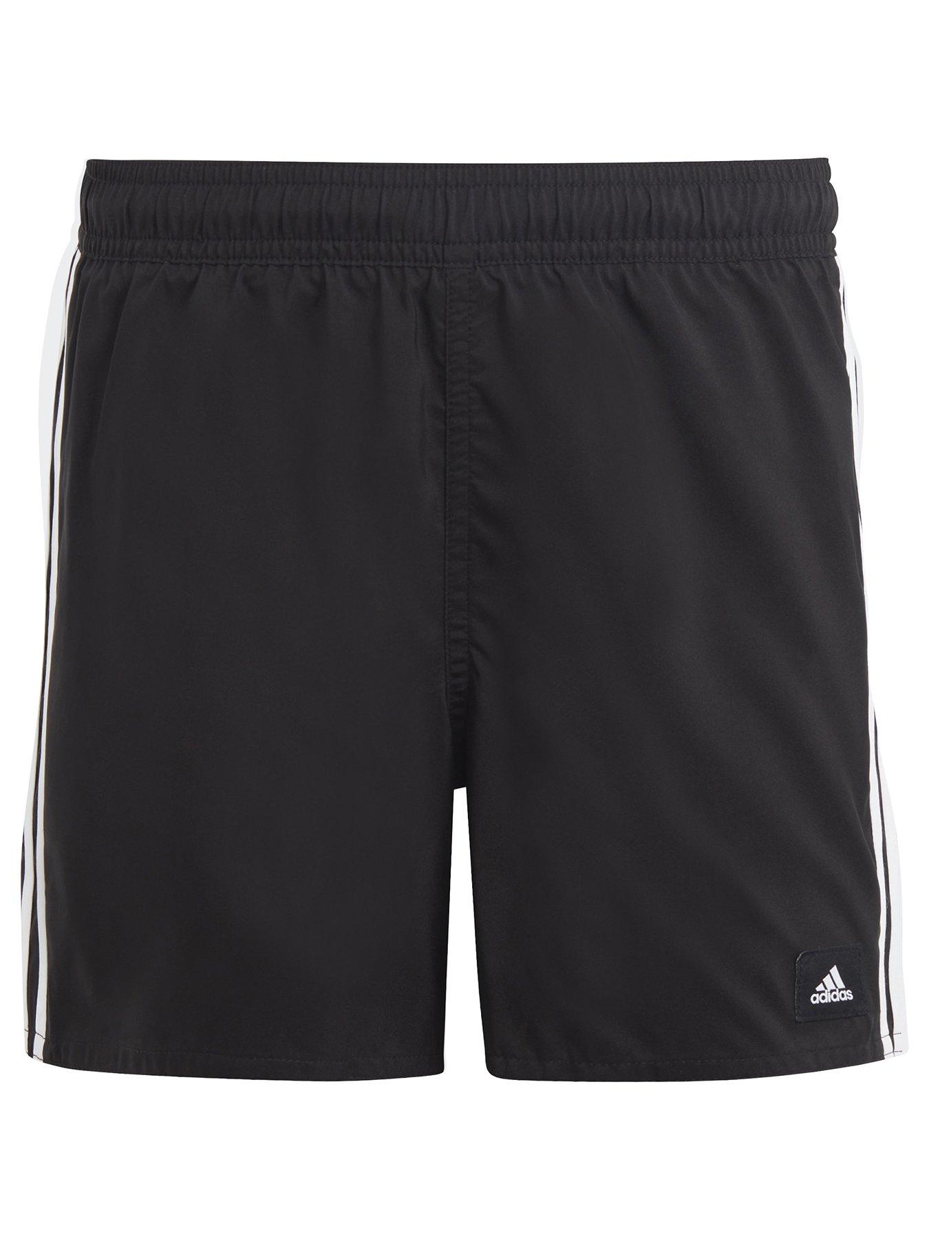 Boys 3 Stripe Swim Short Black White