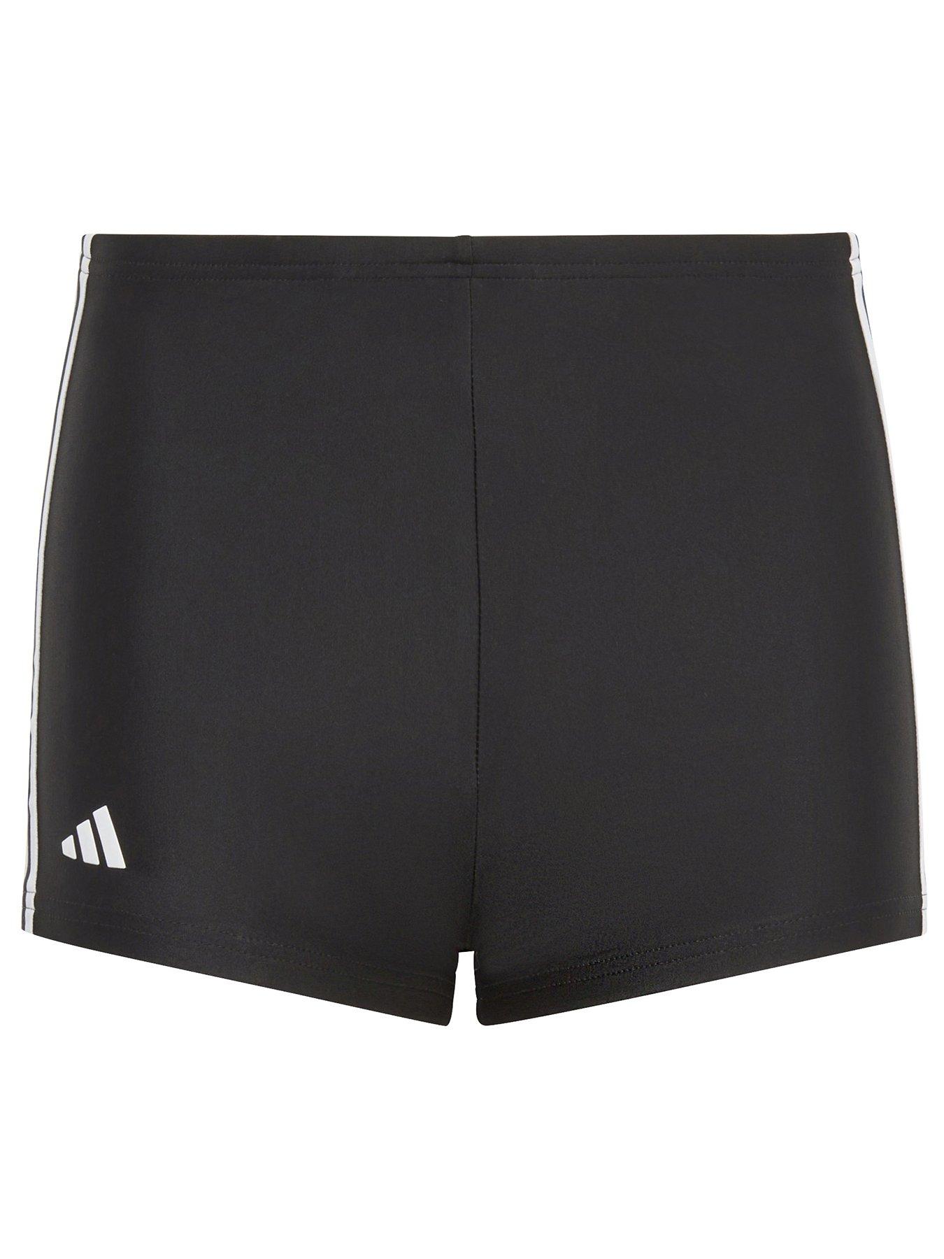 Image 1 of 3 of adidas Boys 3 Stripe Swim Boxer Short - Black/White