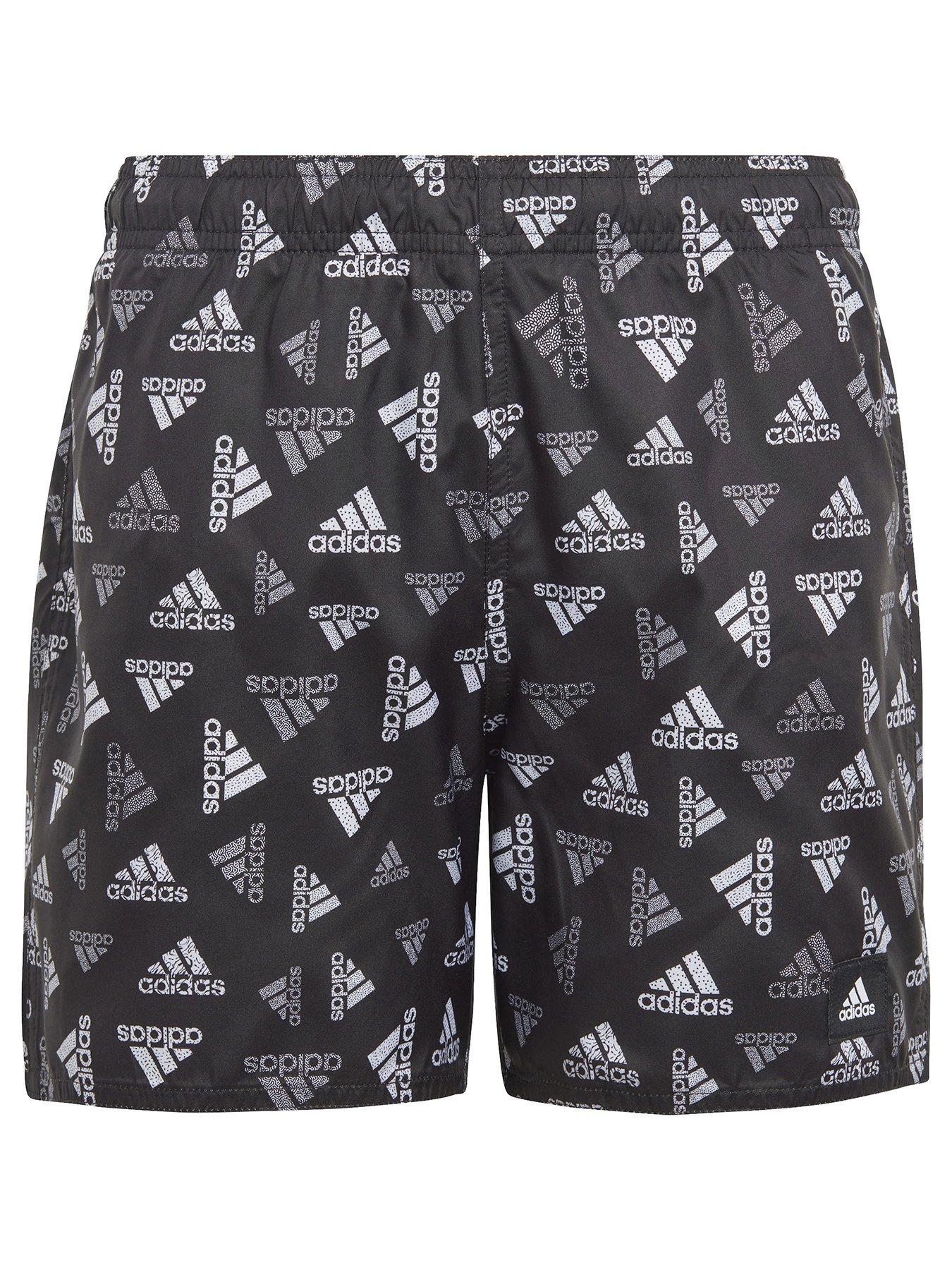 Boys white best sale adidas shorts