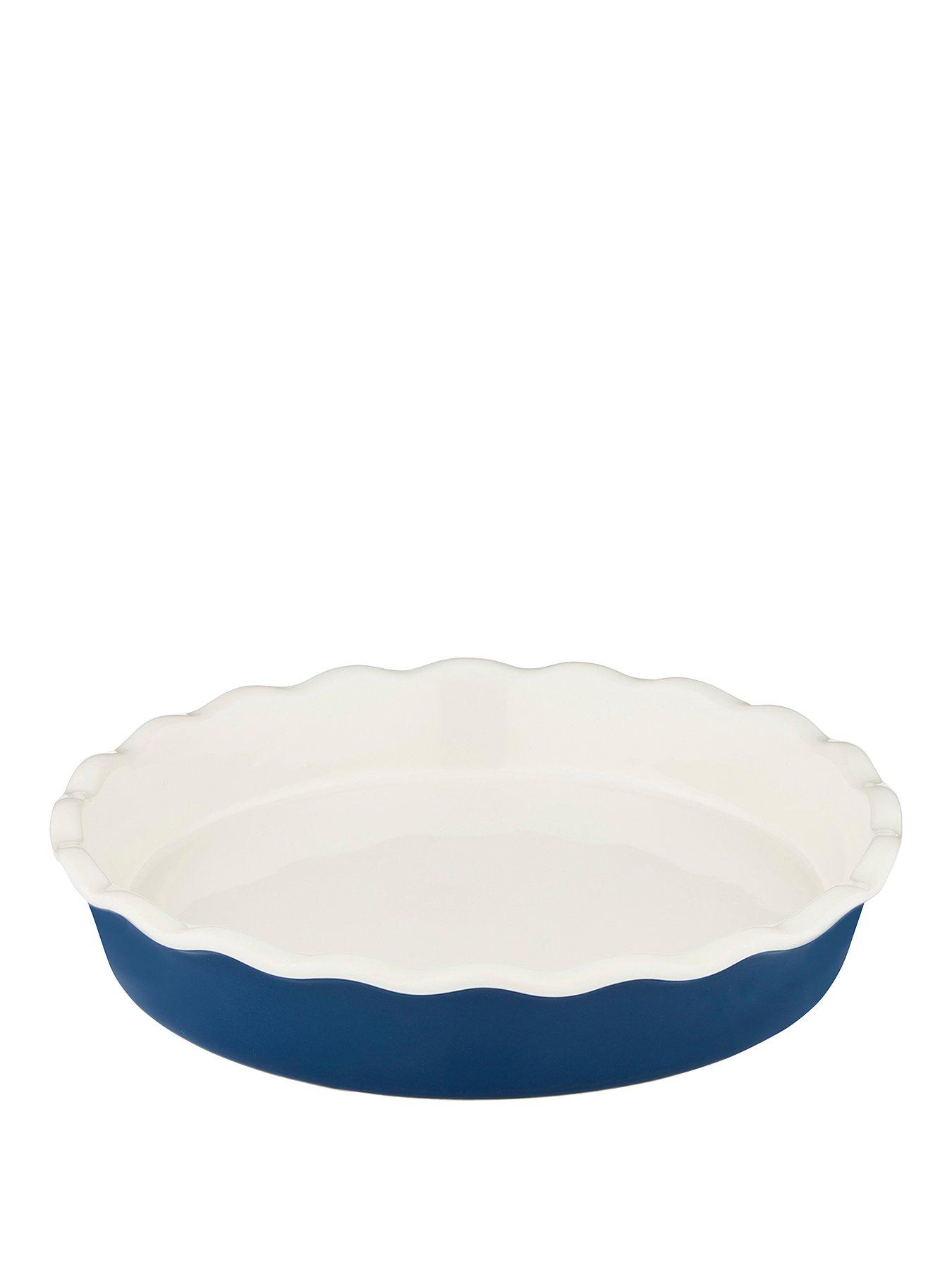 Product photograph of Tower Barbary Oak By Tower 27cm Pie Dish Stoneware - Limoges Blue from very.co.uk