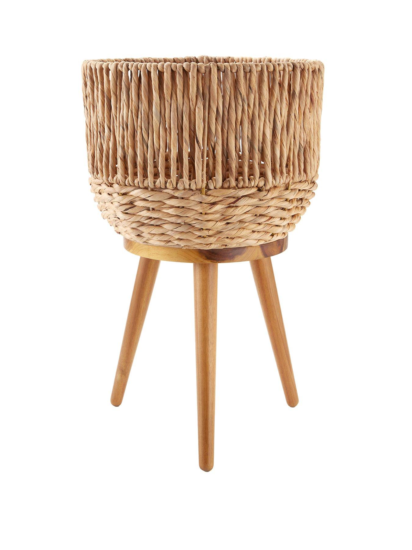 undefined Water Hyacinth Planter on Wooden Legs