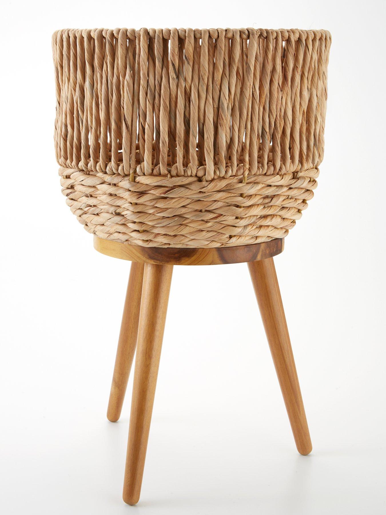 Image 3 of 5 of The Very Collection Water Hyacinth Planter on Wooden Legs