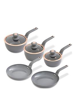 Product photograph of Tower Cavaletto 5-piece Pan Set Ndash Grey from very.co.uk