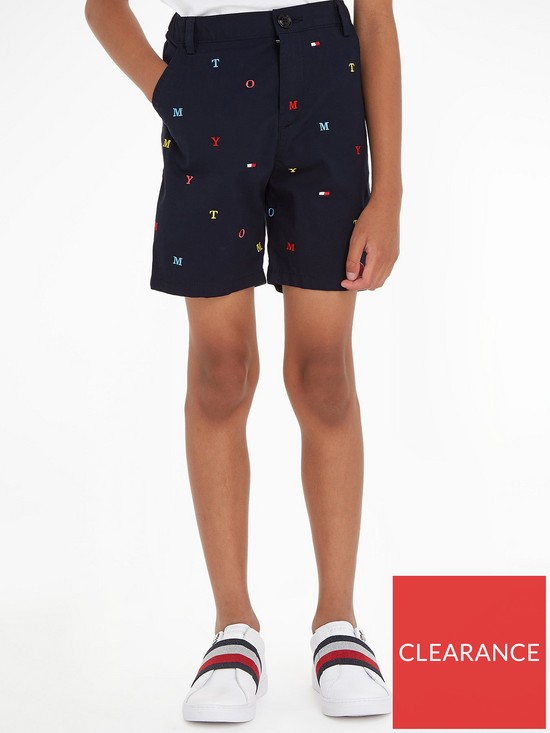 front image of tommy-hilfiger-boys-tommy-embro-chino-shorts-desert-sky