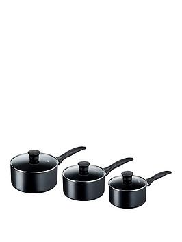 Product photograph of Tefal Induction 3 Piece Set 16cm 18cm 20cm Saucepans from very.co.uk