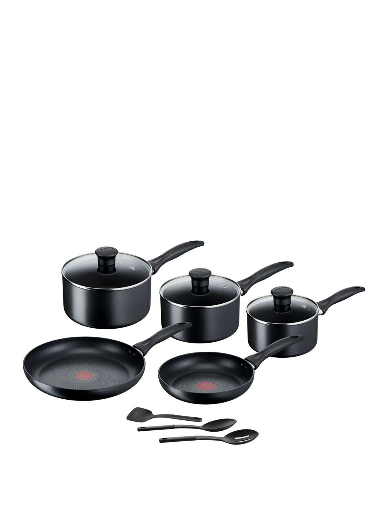 Tefal Induction 8 Piece Set (16Cm 18Cm 20Cm Saucepans ; 22Cm 26Cm Frying Pan 3X Utensils)