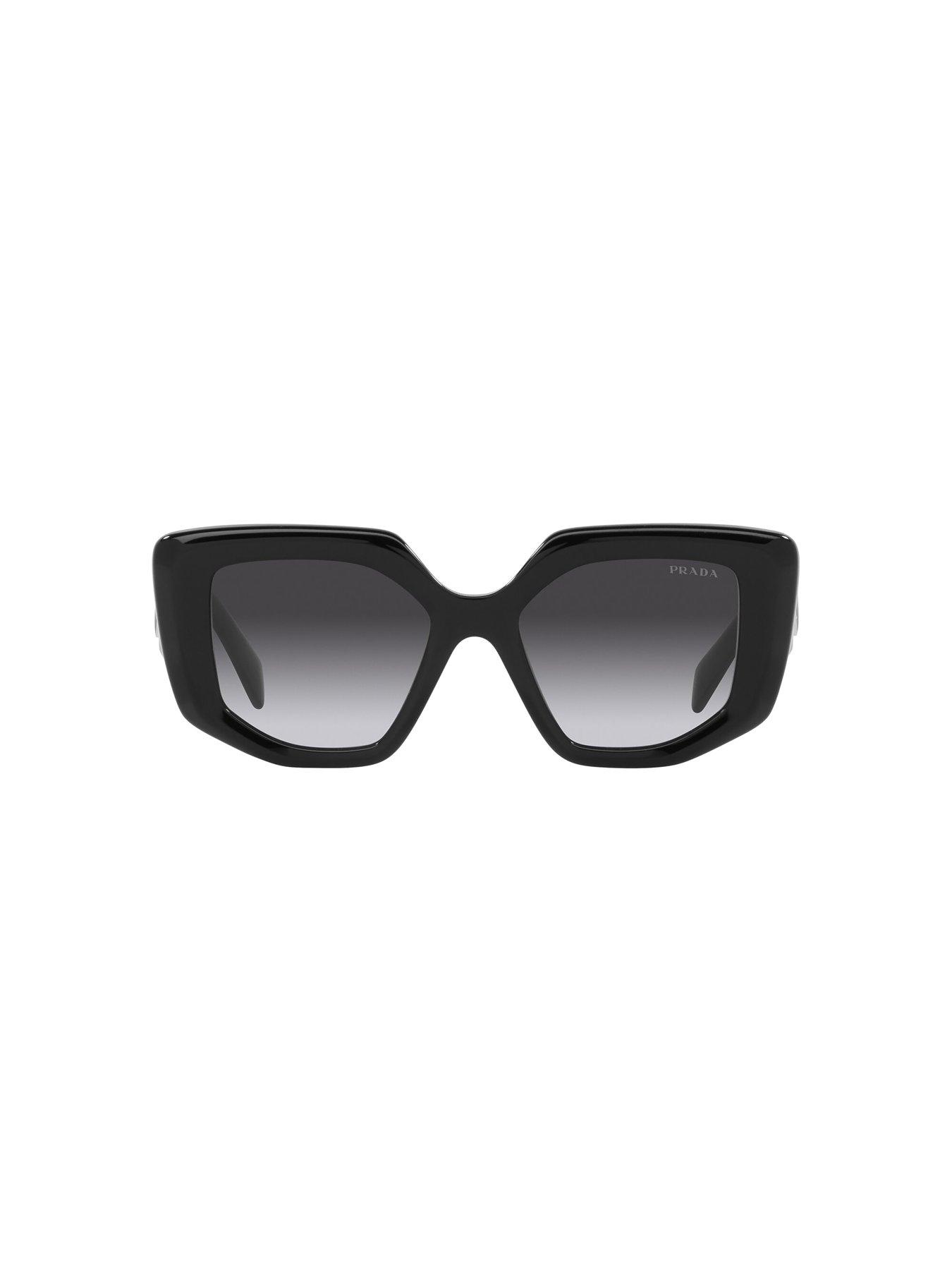 Prada Irregular Sunglasses Black Uk 0747