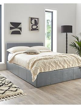Product photograph of Very Home Marston Faux Leather Lift Up Ottoman Bed Frame With Mattress Options Buy And Save - Grey - Fsc Reg Certified - Bed Frame Only from very.co.uk