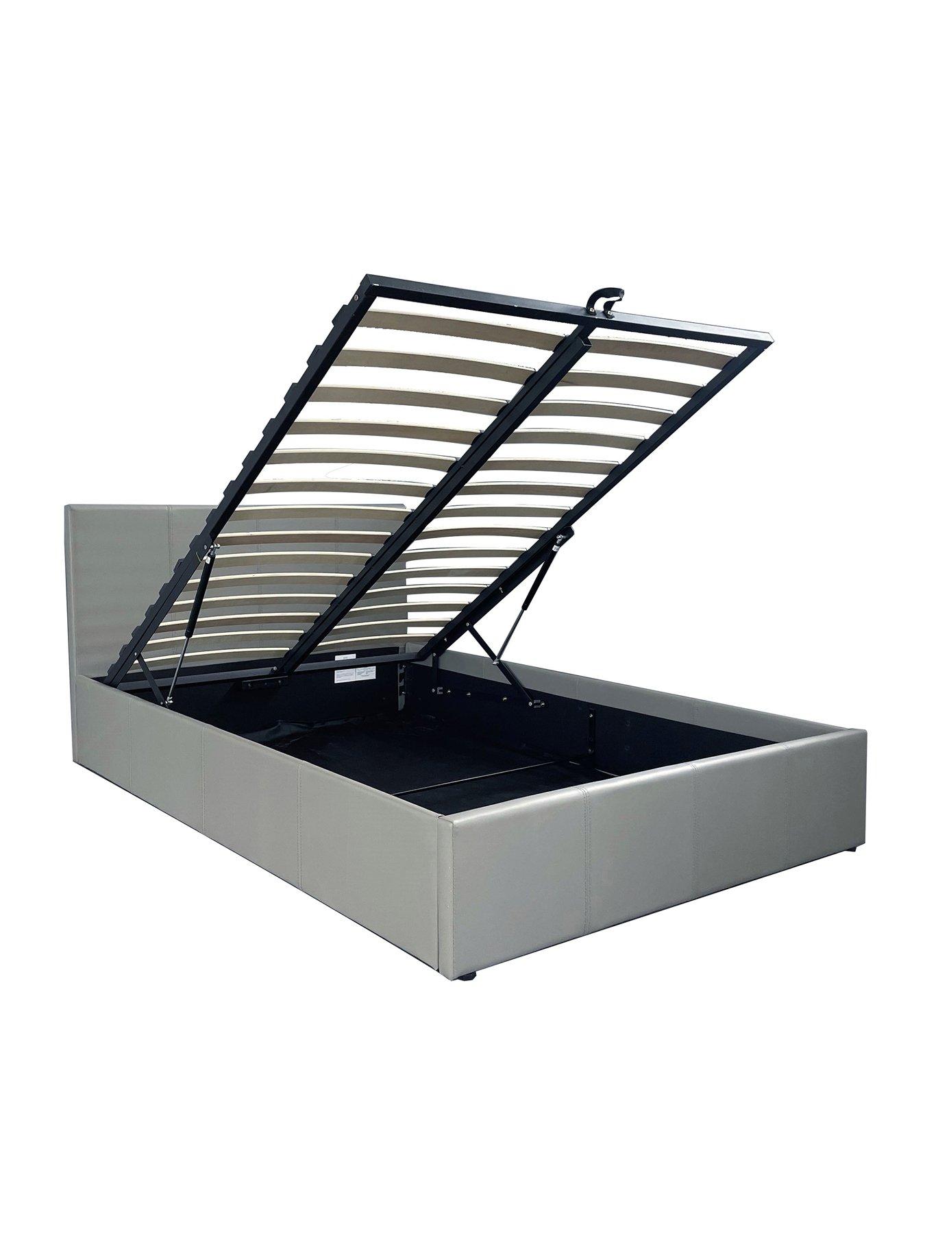 Image 4 of 5 of Very Home Marston Faux Leather End Lift Up Storage Ottoman Bed with Mattress Options (Buy and SAVE!) - Grey - FSC&reg; Certified