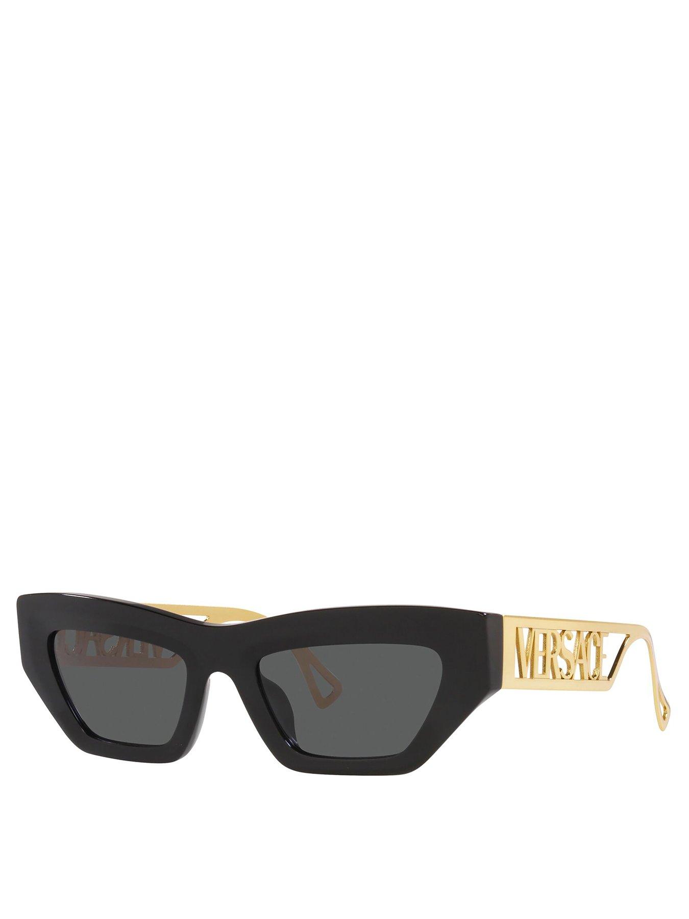 VERSACE Round Sunglasses Black Very