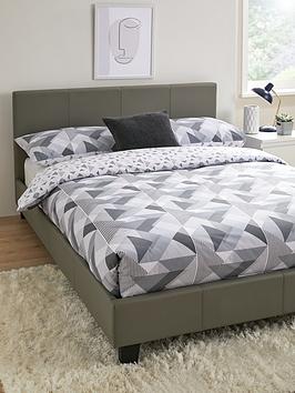 Product photograph of Everyday Marston Faux Leather Bed Frame With Mattress Options Buy And Save - Grey - - Fsc Reg Certified - Bed Frame With Memory Mattress from very.co.uk