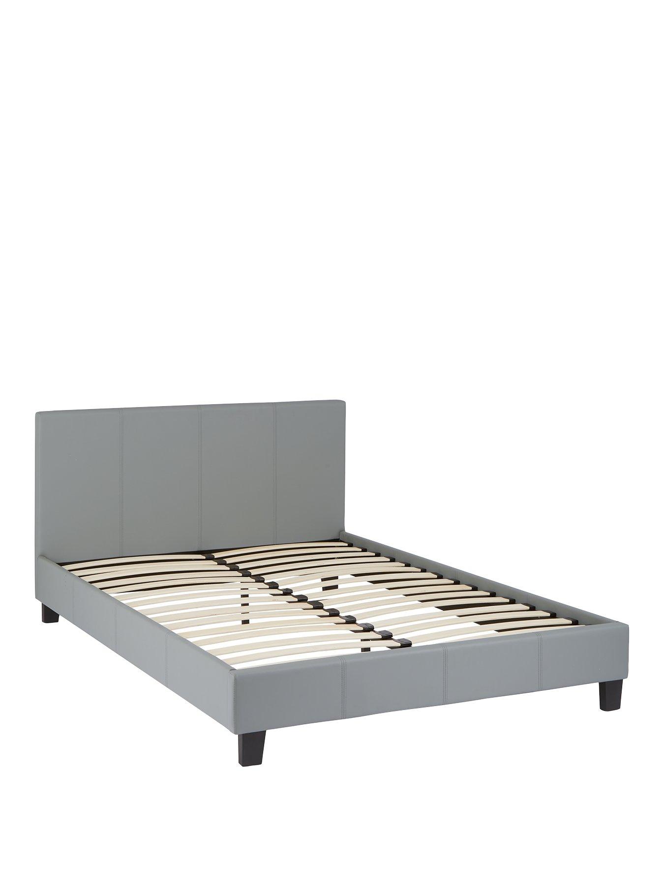 Image 3 of 6 of Very Home Marston Faux Leather Bed Frame with Mattress Options (Buy and SAVE!) - Grey&nbsp;-&nbsp;&nbsp;- FSC&reg; Certified