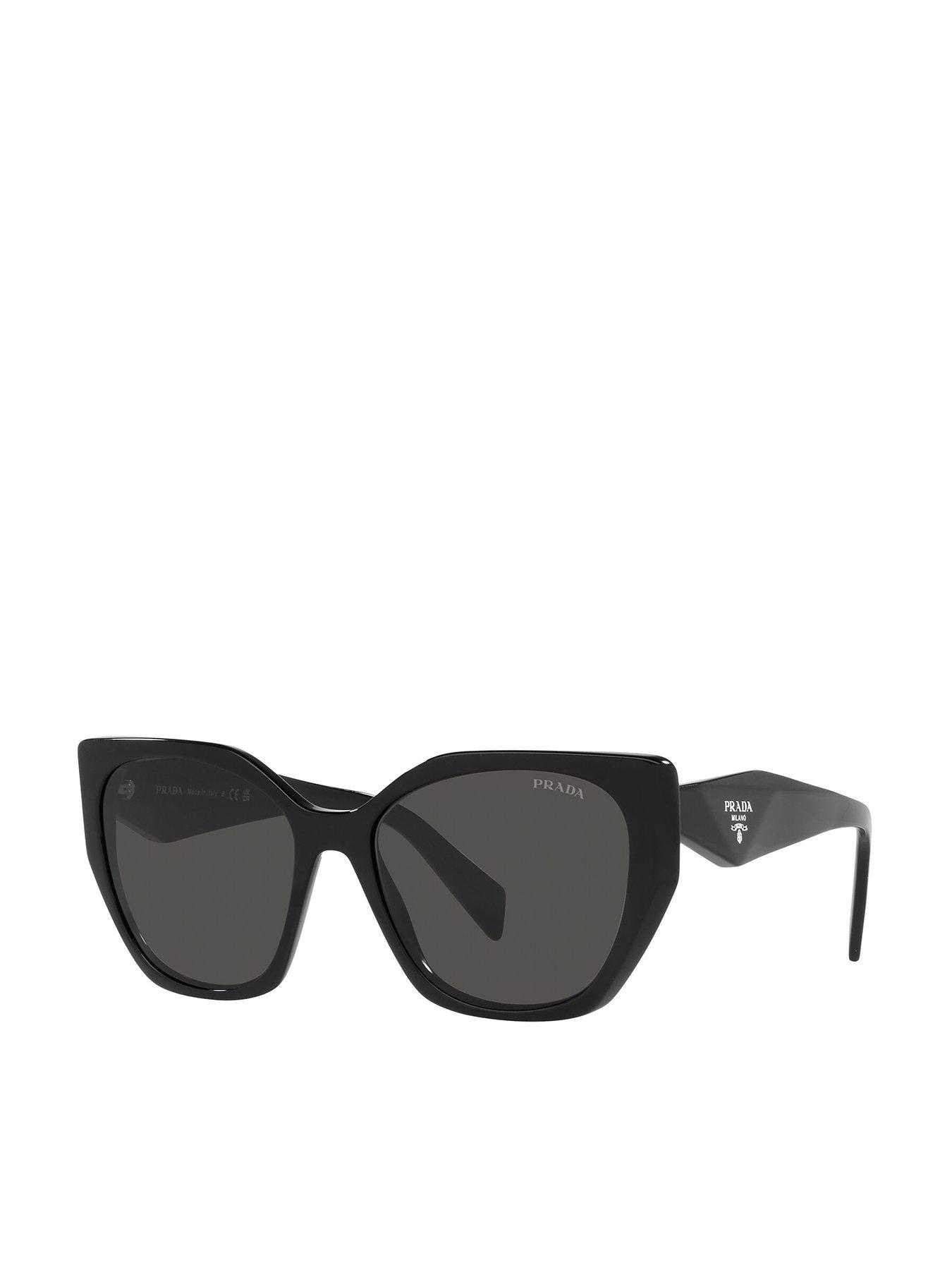 Prada PR17WS Sunglasses - Black / Dark Grey - Tortoise+Black