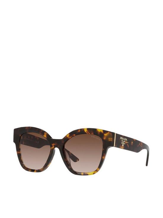 front image of prada-square-sunglasses-honey-tortoise