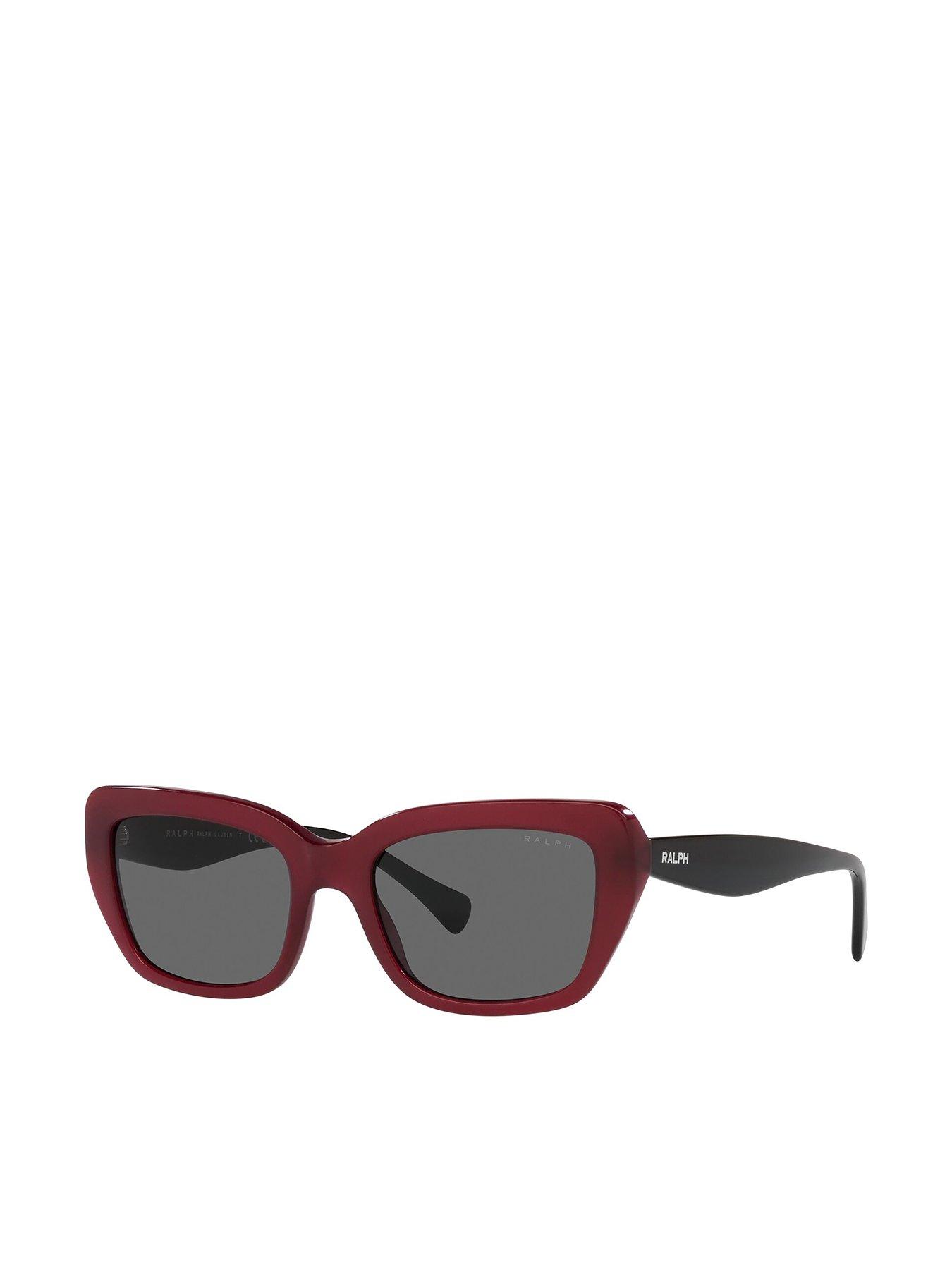 undefined Rectangle Sunglasses - Shiny Opal Red