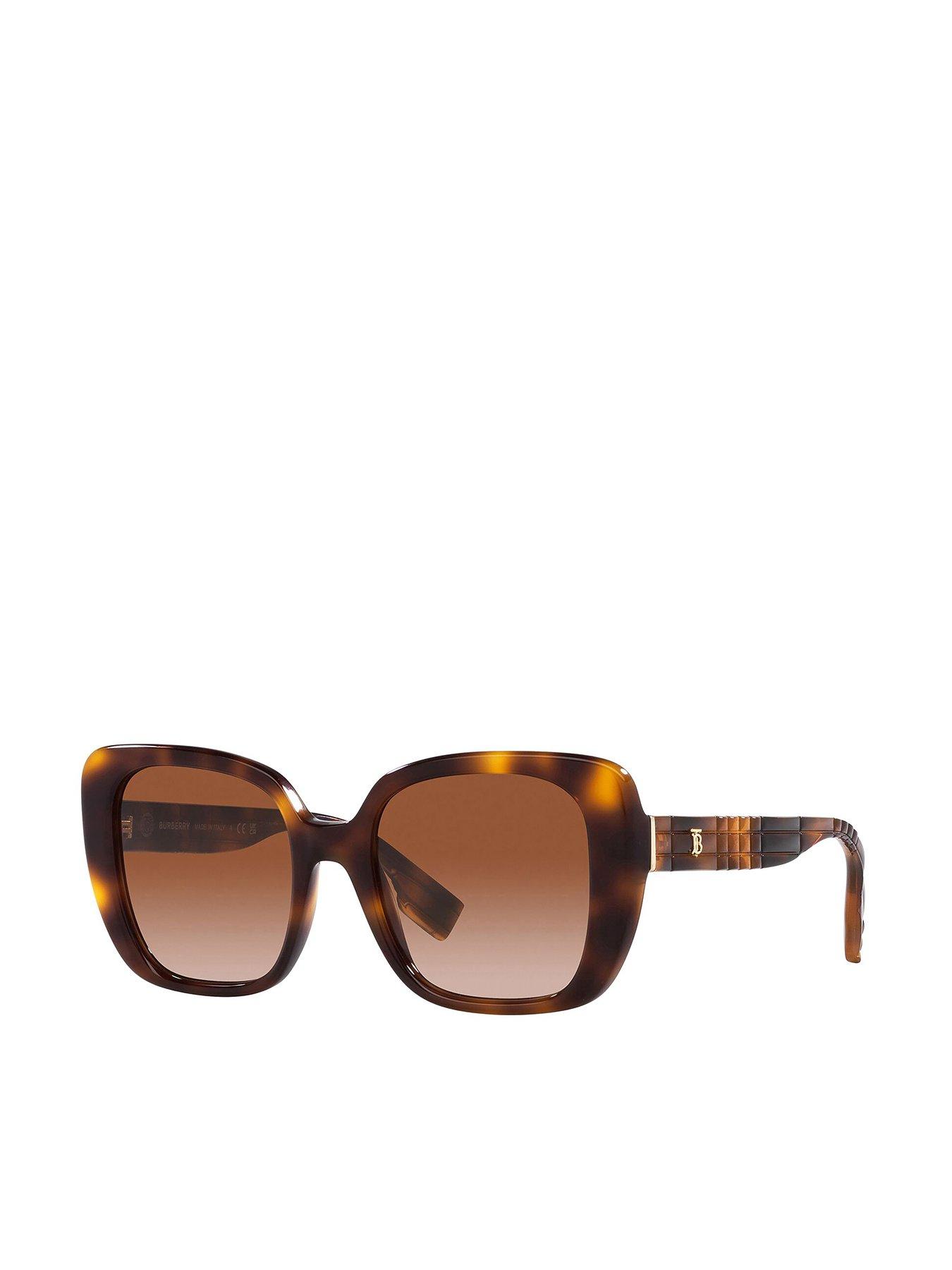 Image 1 of 5 of Burberry Helena Square Sunglasses - Light Havana