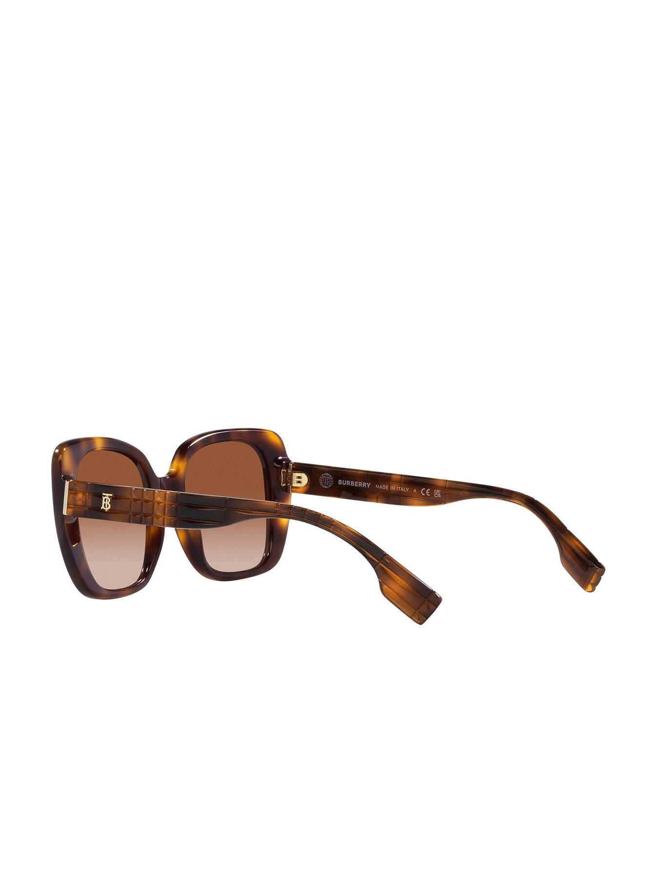 Image 4 of 5 of Burberry Helena Square Sunglasses - Light Havana