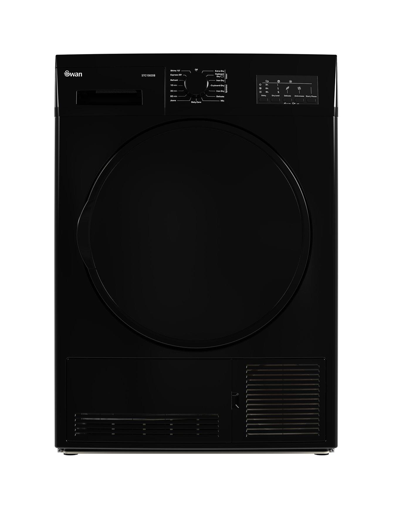 Product photograph of Swan Stc15820b 8kg Condenser Freestanding Tumble Dryer - Black from very.co.uk