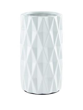 Product photograph of Everyday White Geo Vase from very.co.uk