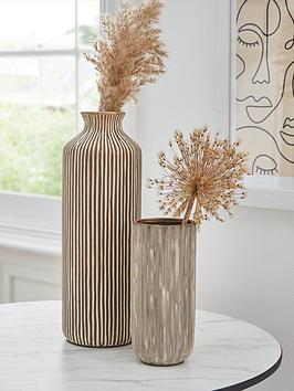 Product photograph of Very Home X Laura Byrnes Set Of 2 Striped Vases from very.co.uk