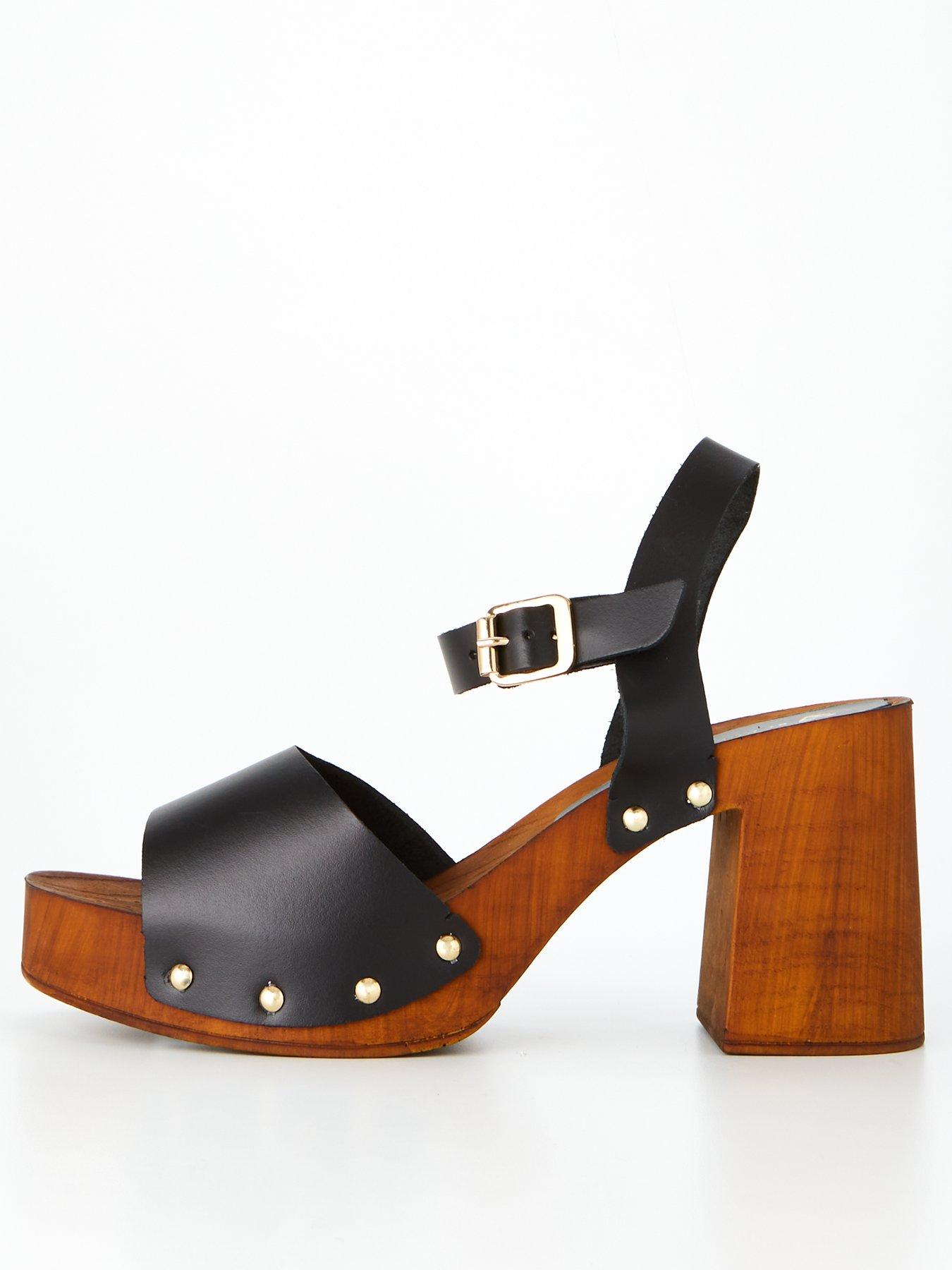 Womens black store clogs with heels