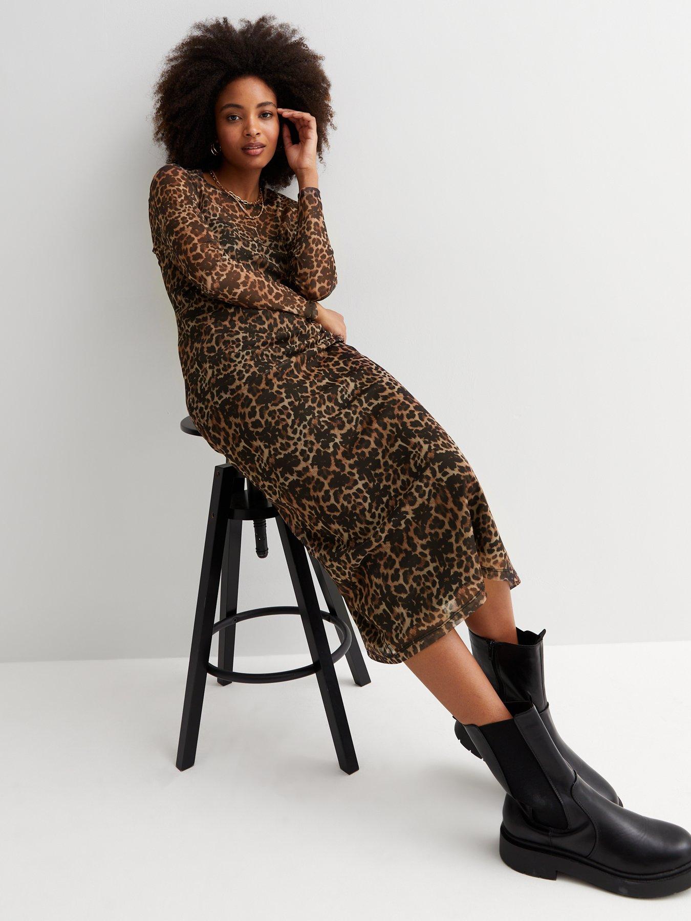 leopard midi dress