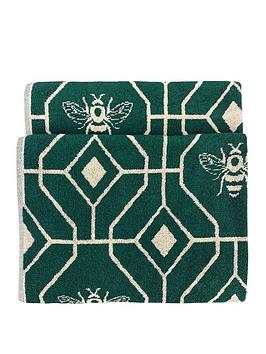 Product photograph of Furn Bee Deco Geometric Cotton Jacquard Bath Towel from very.co.uk