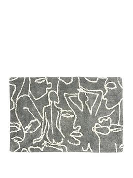 Product photograph of Furn Everybody Abstract Cotton Non-slip Bathmat from very.co.uk