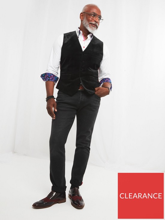 front image of joe-browns-sensational-style-waistcoat-black