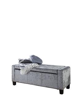 Product photograph of Gfw Verona Crushed Velvet Ottoman Bench from very.co.uk